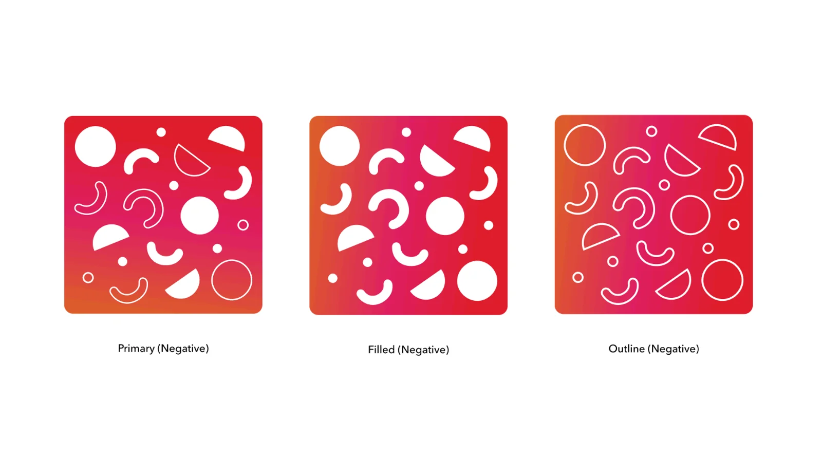 The three Codepixel brand patterns in the new gradient palette