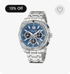 Nautica NAPTCS301 men's watch with a blue chronograph dial