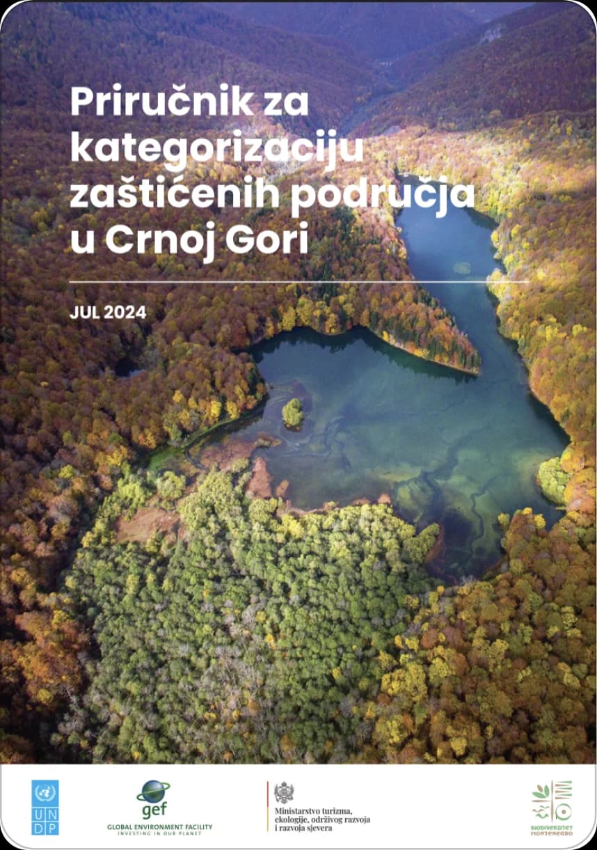 Project guidebook cover showing a mountain lake in autumn