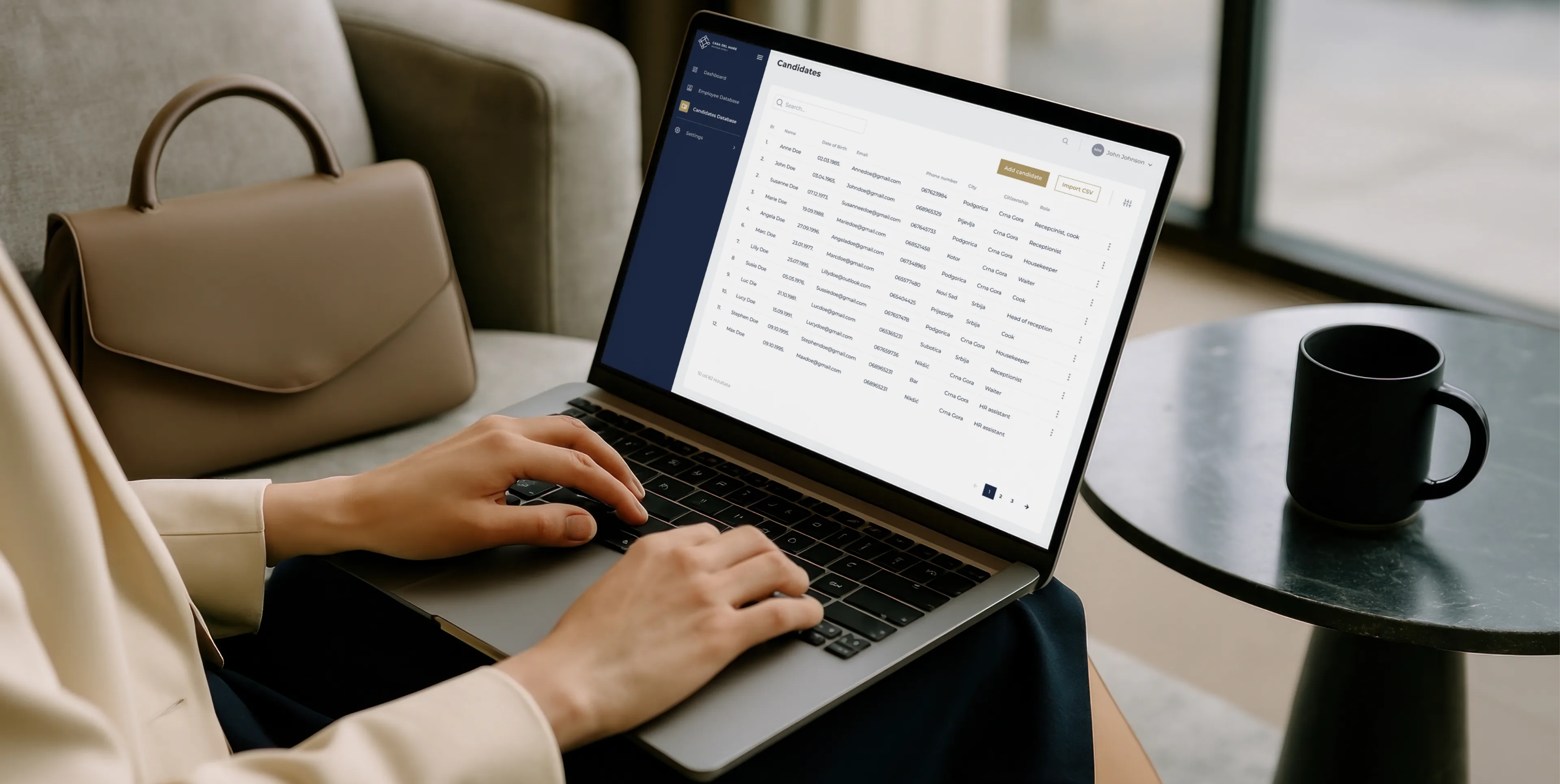 HR manager working in the Casa del Mare HR platform