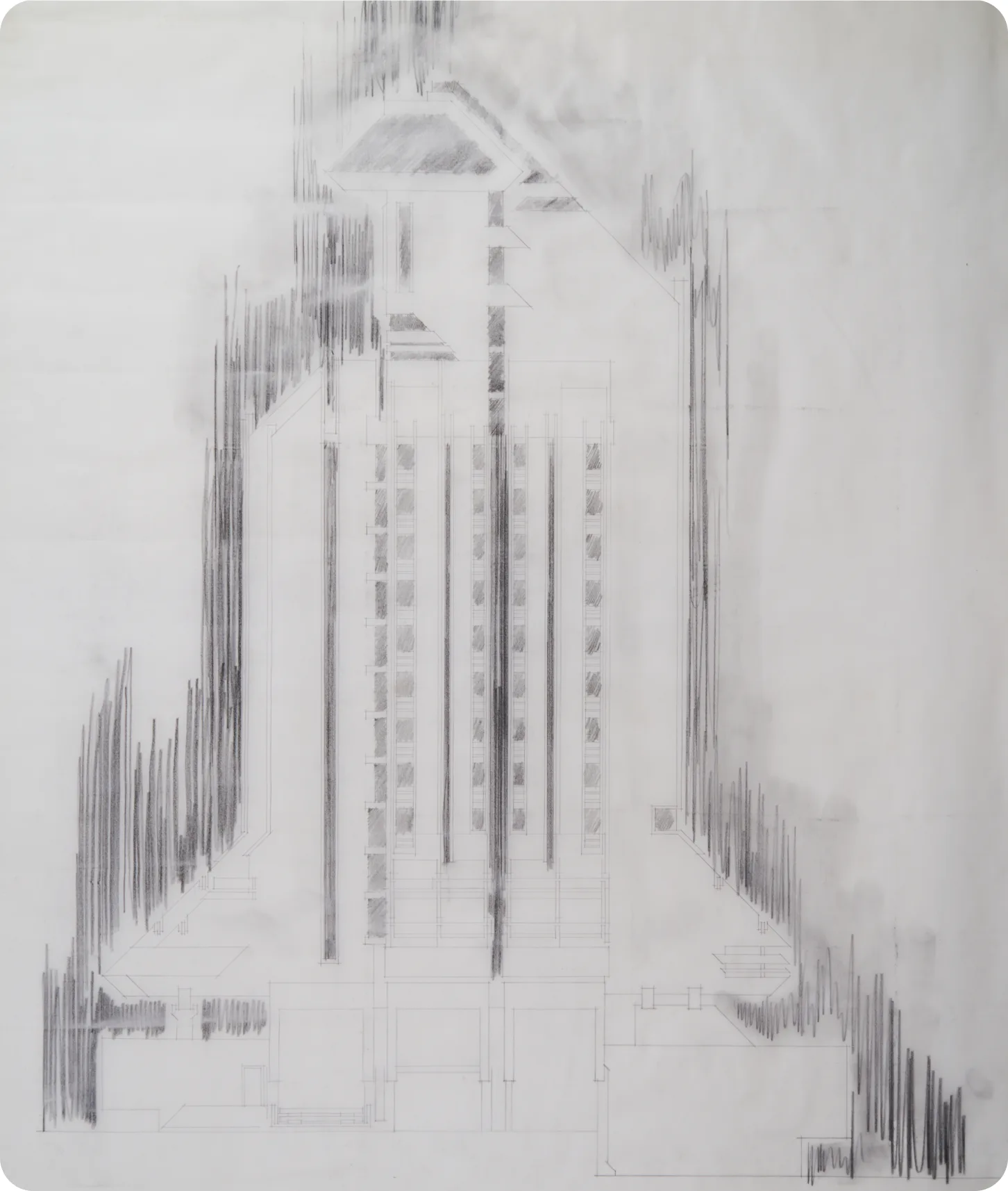 An original pencil elevation from Kana Radević's private archive