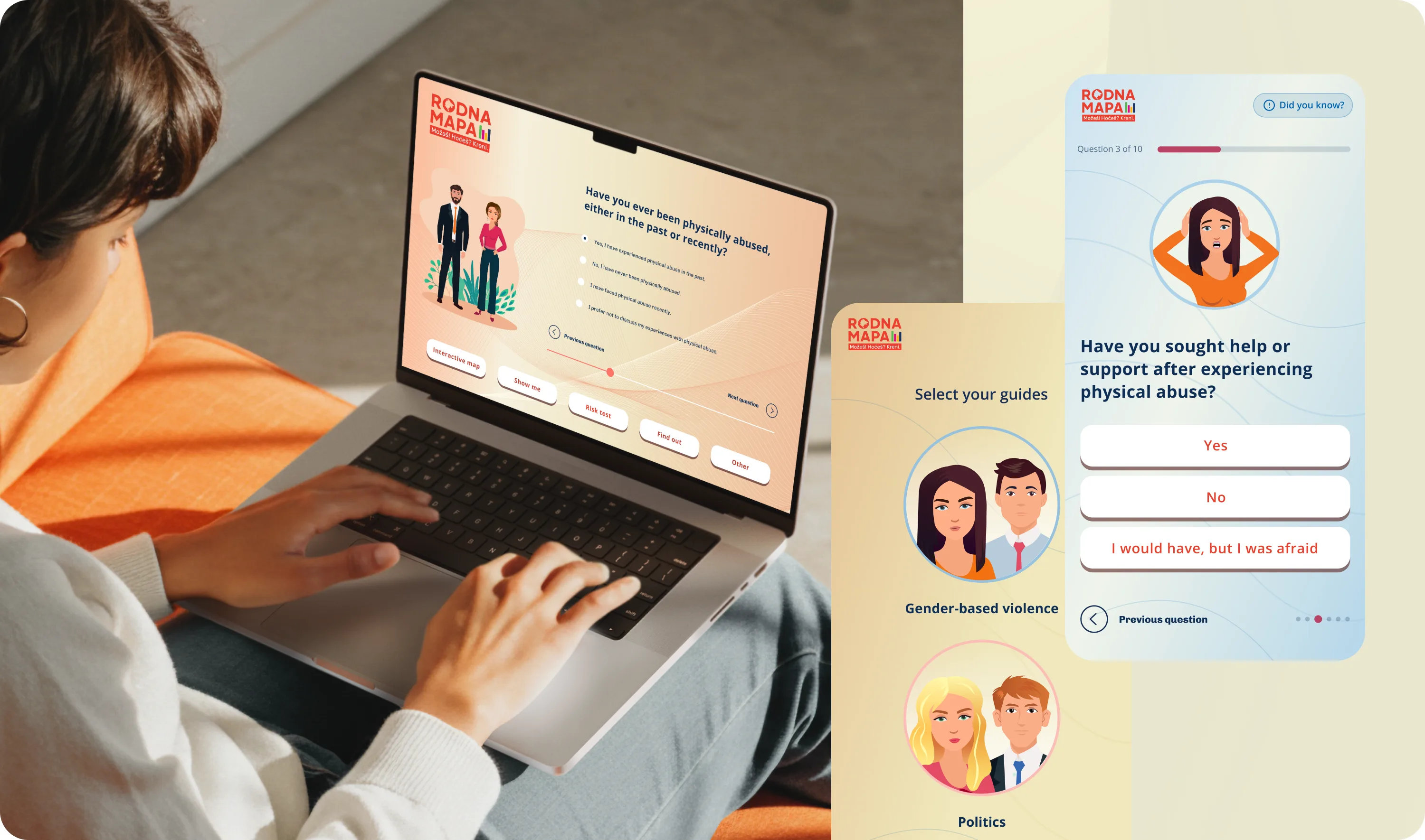 Category page layout with consistent navigation across indicators