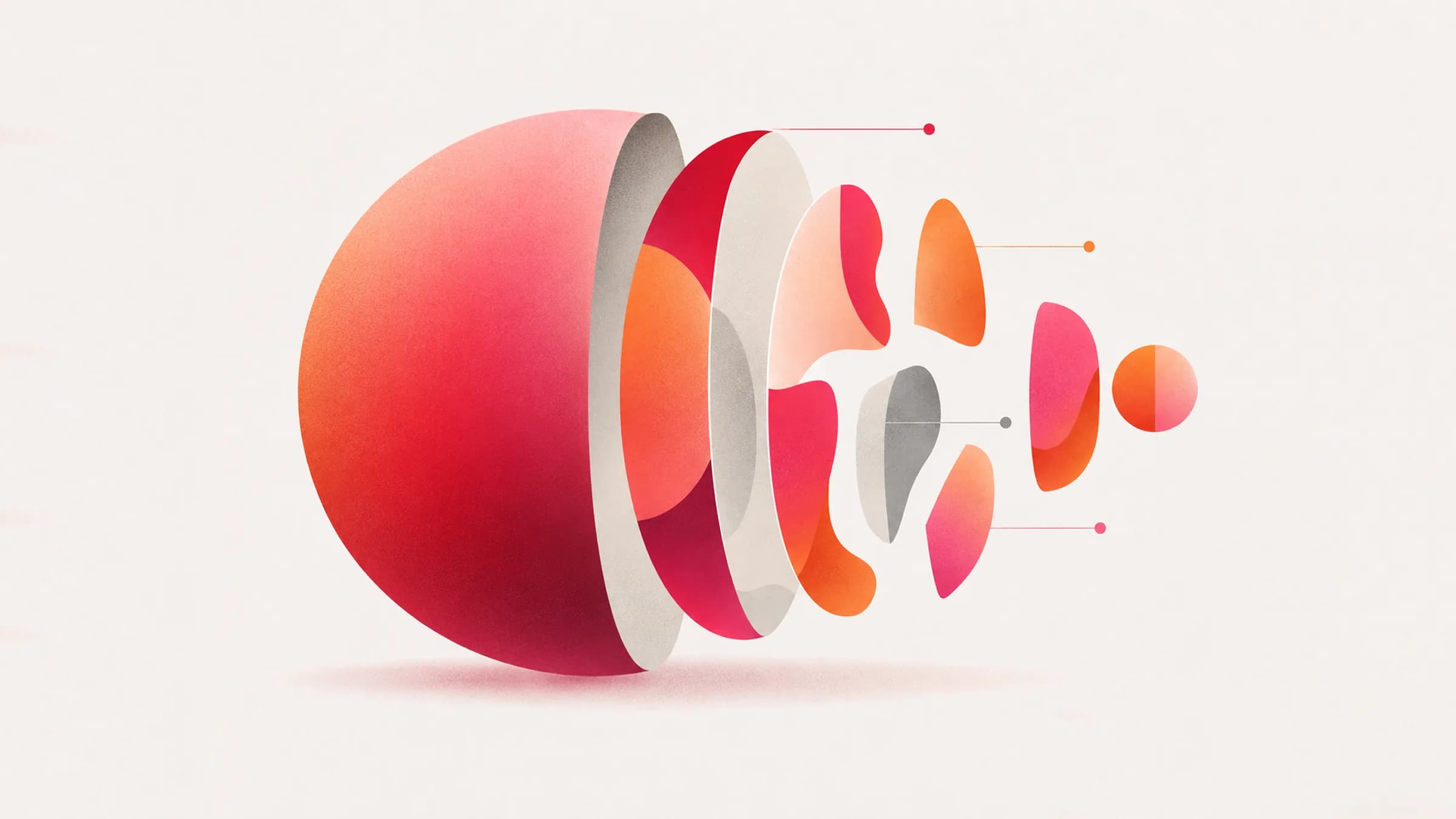 Illustration of a sphere split into its labelled layers