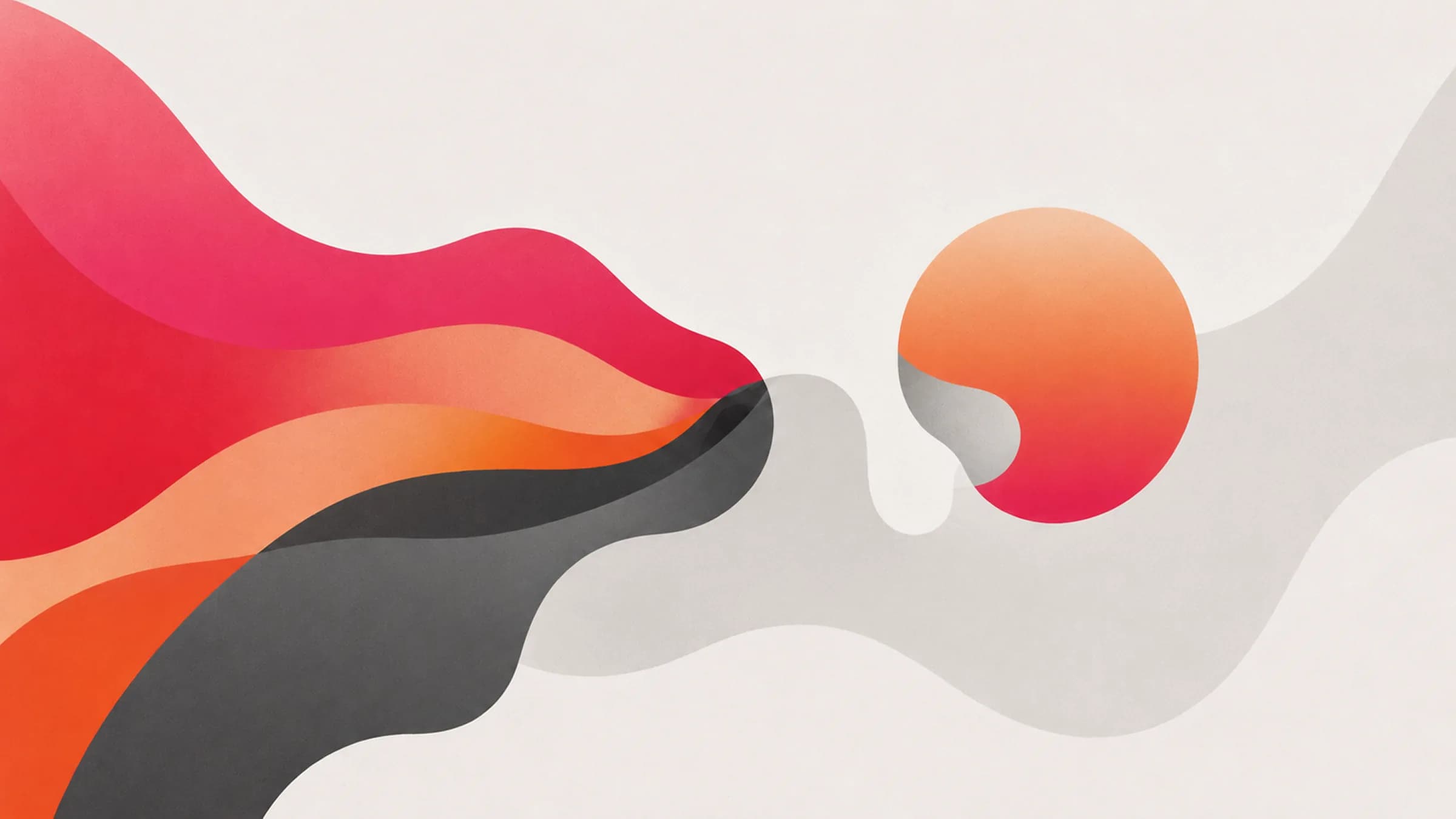 Illustration of a colourful wave separating cleanly from a grey mass