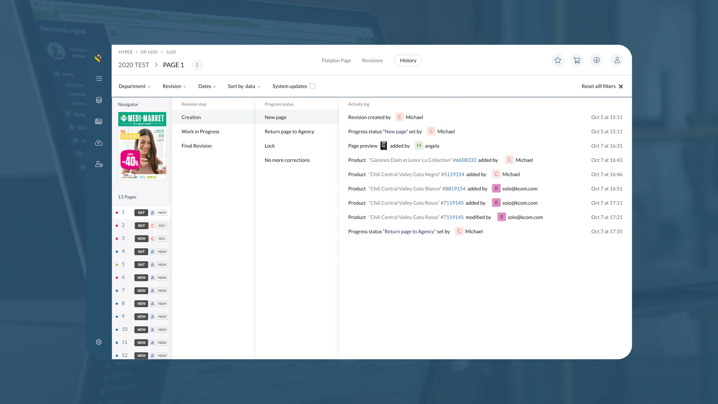 Pimalion platform interface with the product operations modules