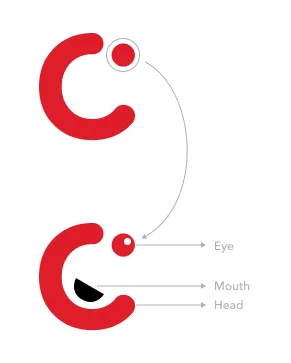 The Codepixel C pictogram forming an eye